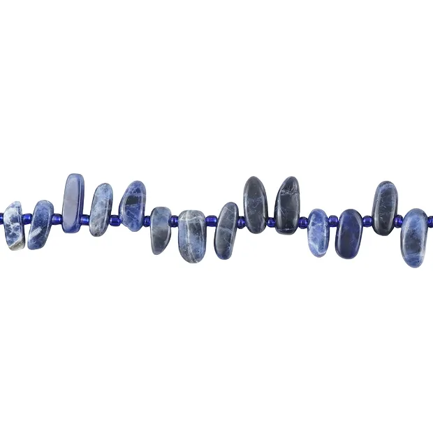 Rang de colliers Nuggets "dent", Sodalite, 03-05 x 10-20mm | Marco Schreier