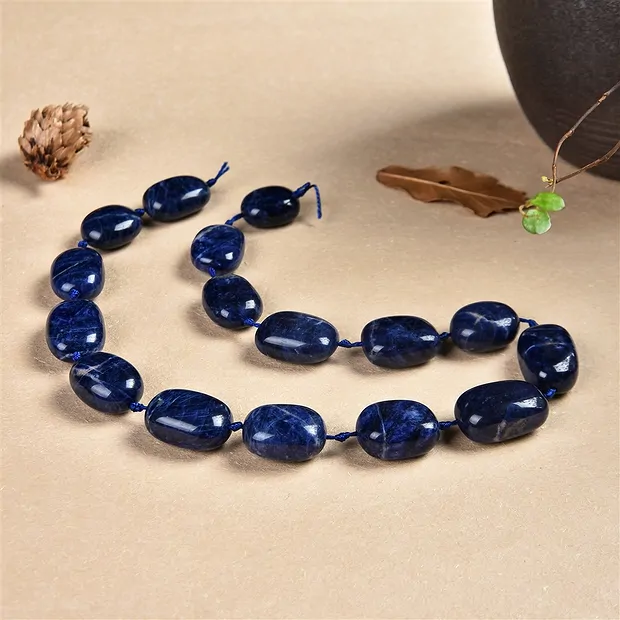 Rang de colliers Nuggets (rond), Sodalite, 19 - 25mm (38cm) | Marco Schreier