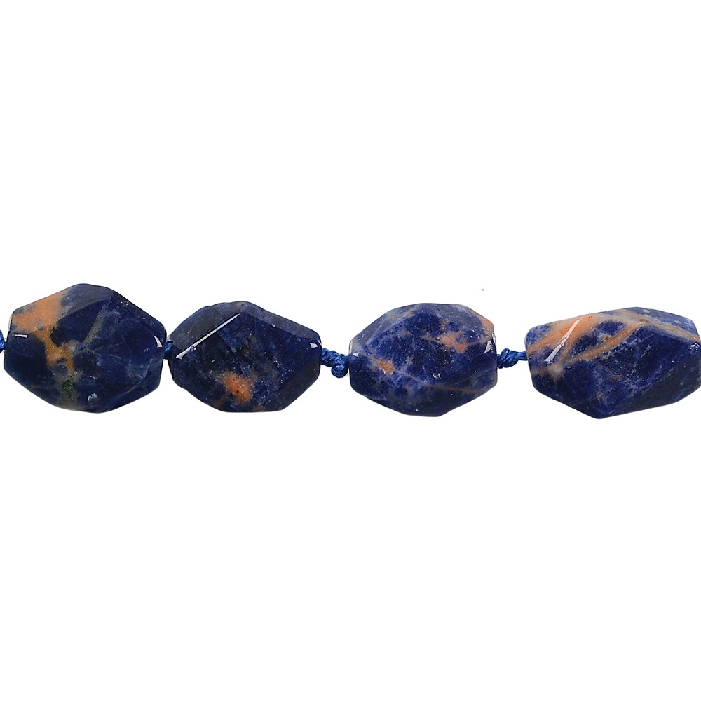 Rang de collier Nugget, Sodalite avec orange, facettes grossières, 10-18 x 06-11mm | Marco Schreier
