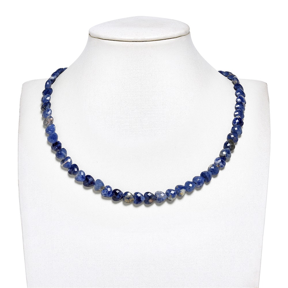 Heart strand, Sodalite, 08mm, faceted (39cm) | wholesaler gems & healing stones