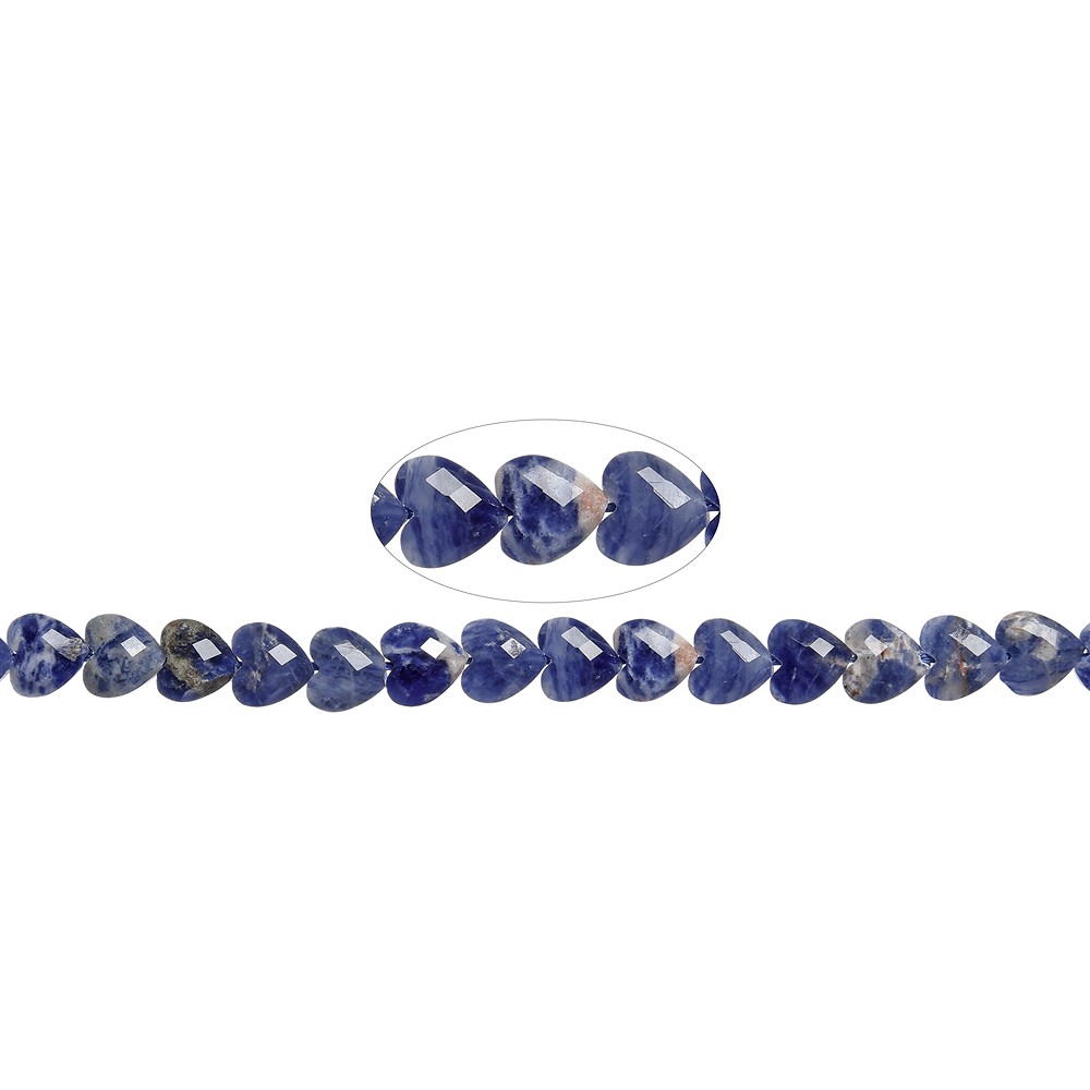 Heart strand, Sodalite, 08mm, faceted (39cm) | wholesaler gems & healing stones