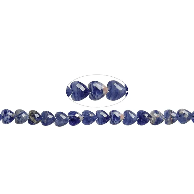 Rang de colliers Coeurs, Sodalite, 08mm, à facettes (39cm) | Marco Schreier