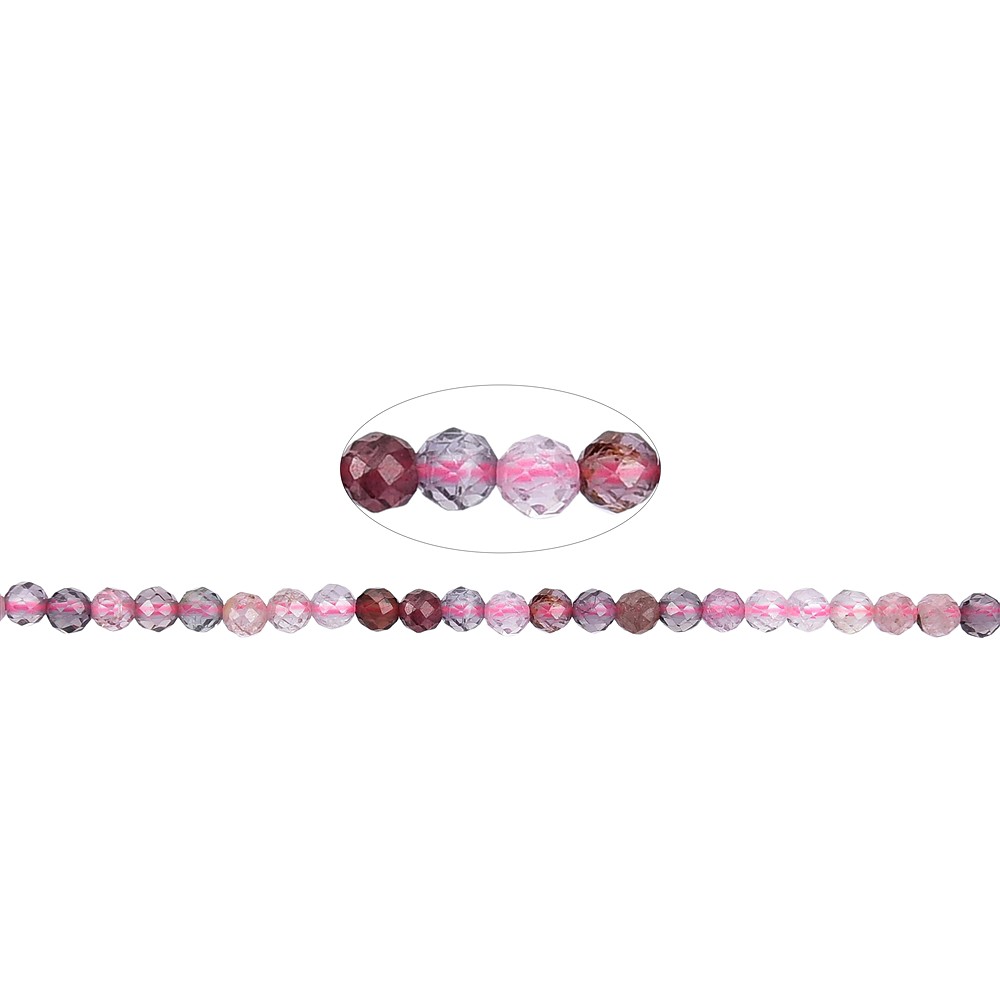 String Beads, Spinel (pink-red), faceted, 03mm | gems, healing stones & jewelry