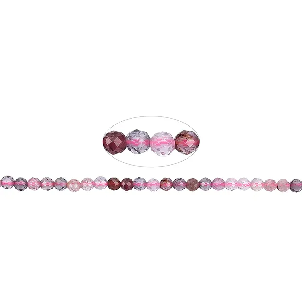 Rang de colliers boules, Spinelle (rose-rouge), à facettes, 03mm | Marco Schreier