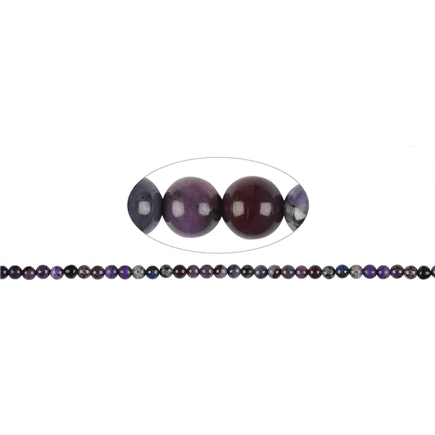 Rang de collier boules, Sugilite, 07mm | Marco Schreier