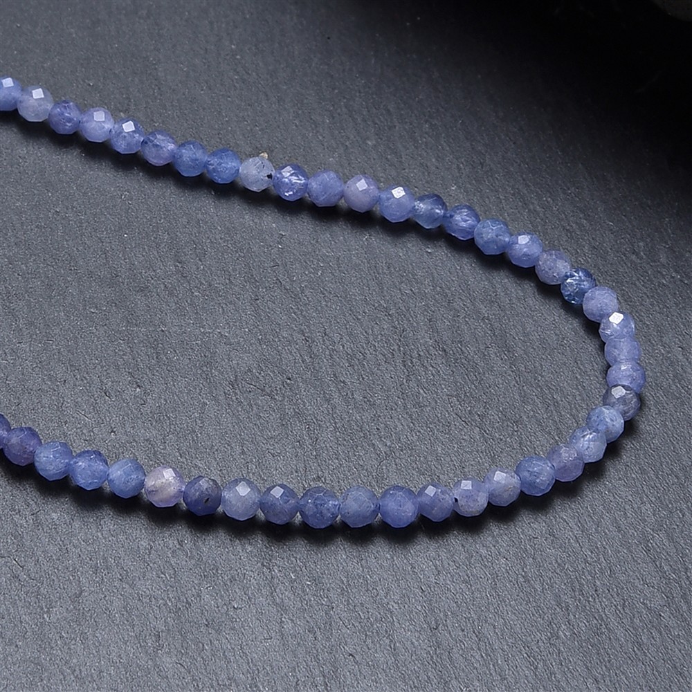 Rang de collier boules, tanzanite AA, 03mm, facetté (39cm) | Marco Schreier