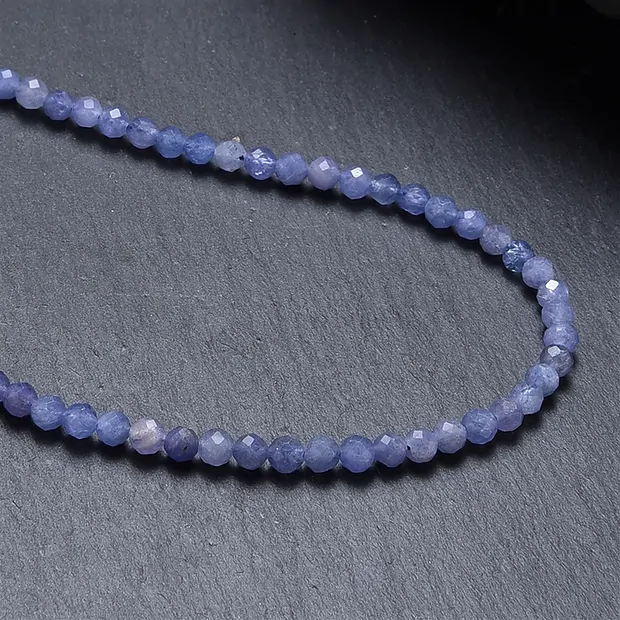 String Beads, Tanzanite AA, 03mm, faceted (39cm) | Marco Schreier