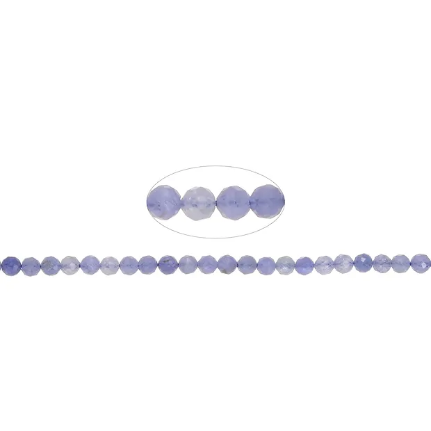 Cuentas de piedras preciosas, Tanzanita AA, facetada, 04mm (39cm) | Marco Schreier