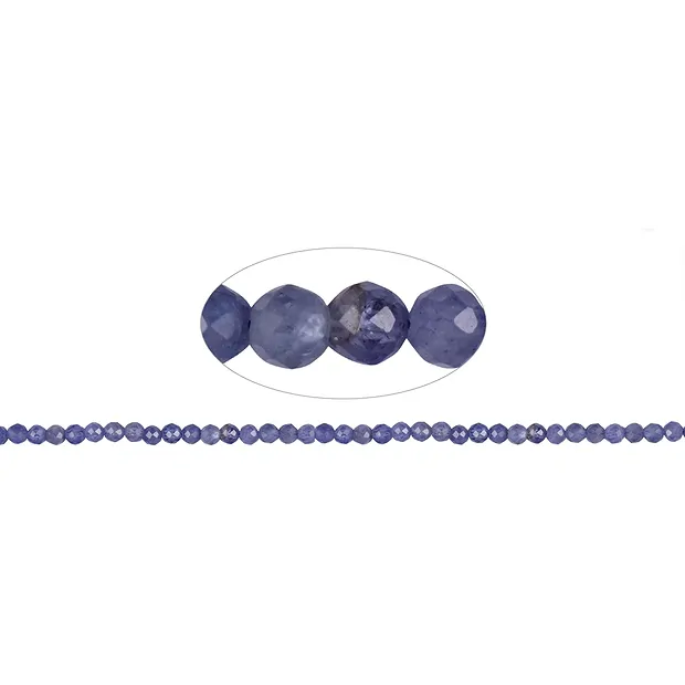 String Beads, Tanzanite A, faceted, 03,5 - 04,0mm (38cm) | Marco Schreier