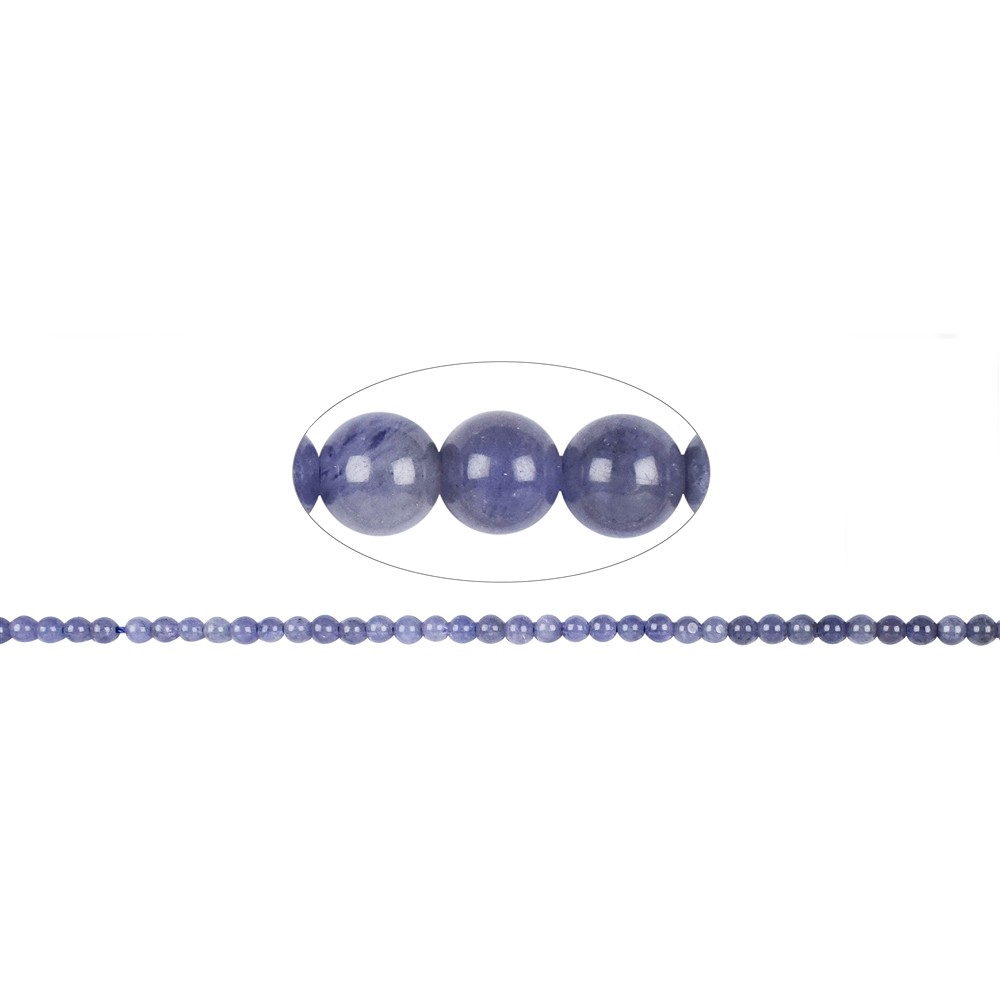 Strang Kugeln, Tansanit  AA, 03,5 - 04,0mm | GH Edelsteine, Heilsteine & Schmuck