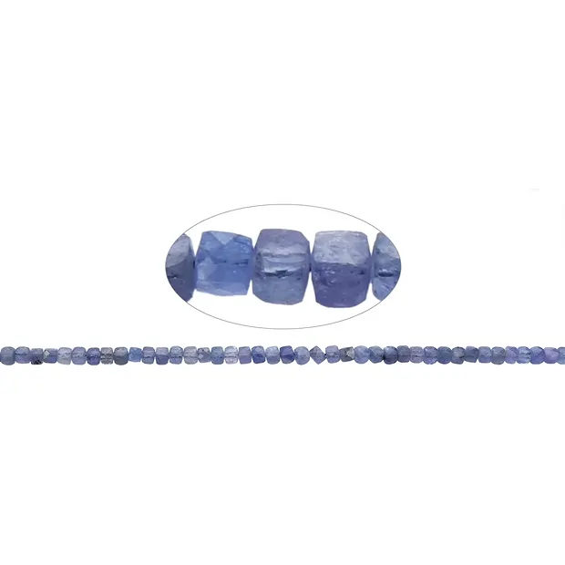 Cubo a filo, Tanzanite, sfaccettato, 04 mm | grossista gemme e pietre curative
