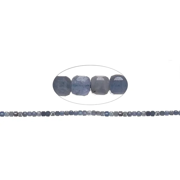 Strand cube, Tanzanite, 03mm, faceted (39cm) | wholesaler gems & healing stones
