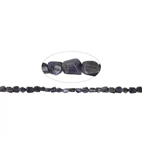 Strang Nuggets grob facettiert, Tansanit, 08-12 x 06-14mm (43cm) | Marco Schreier