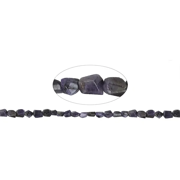 Strang Nuggets grob facettiert, Tansanit, 08-12 x 06-14mm (43cm) | Marco Schreier