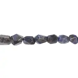 141520708120 Filo di pepite sfaccettate grossolane, tanzanite, 08-15 x 07-11 mm (43 cm) | Marco Schreier