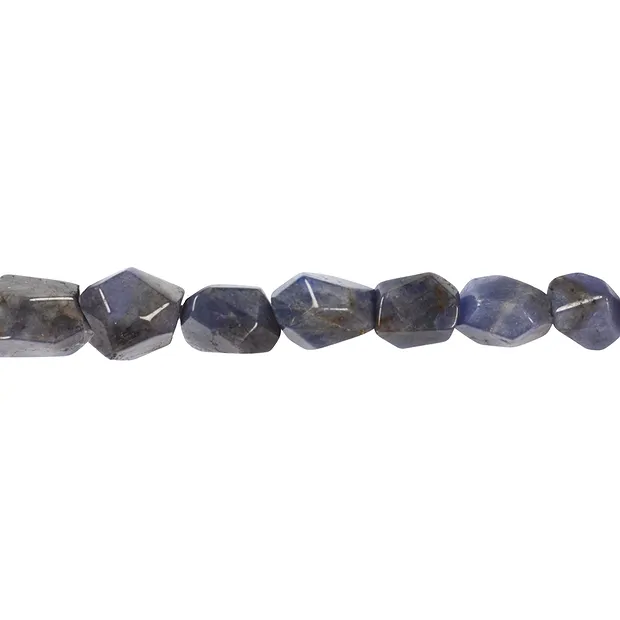 Strand of coarsely faceted nuggets, Tanzanite, 08-15 x 07-11mm (43cm) | Marco Schreier