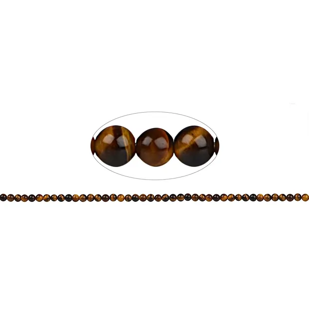 Rang de collier boules, Oeil-de-tigre, 02mm | Marco Schreier