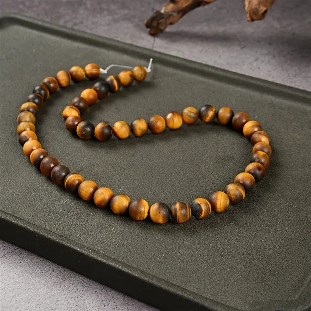 Strang Kugeln, Tigerauge, matt, 08mm | Schreier Edelsteine, Heilsteine & Schmuck