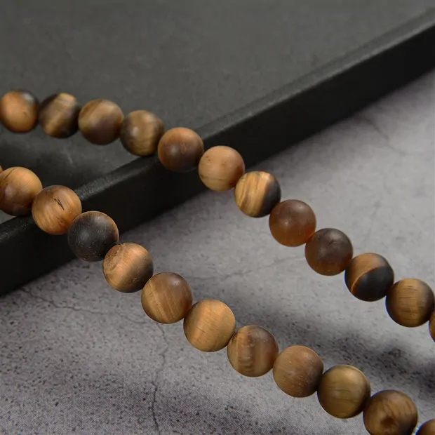 Strang Kugeln, Tigerauge, matt, 08mm | Schreier Edelsteine, Heilsteine & Schmuck