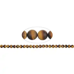 141530100714 Strang Kugeln, Tigerauge, matt, 08mm | Schreier Edelsteine, Heilsteine & Schmuck