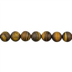 141530100910 Filo di perline, Occhio di tigre AB, opaco, 10 mm (38 cm) | Marco Schreier