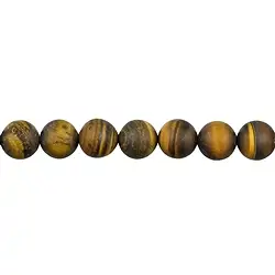 141530100910 Filo di perline, Occhio di tigre AB, opaco, 10 mm (38 cm) | Marco Schreier