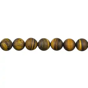 String Beads, Tiger's Eye AB, matt, 10mm (38cm) | gems, healing stones & jewelry