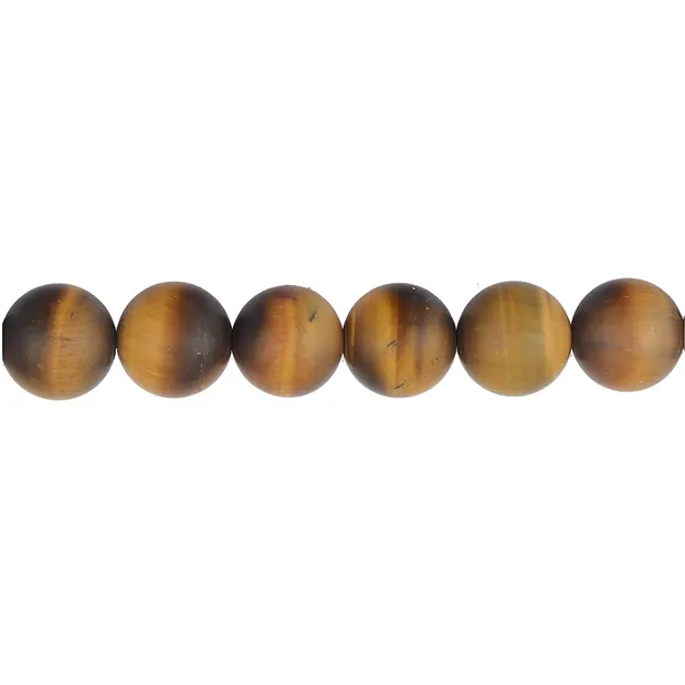 Rang de collier boules, Oeil-de-tigre, mat, 12mm | Marco Schreier