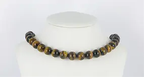 Rang de collier boules, Oeil-de-tigre, 12mm | Marco Schreier