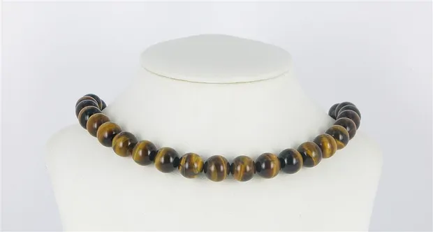 Rang de collier boules, Oeil-de-tigre, 12mm | Marco Schreier
