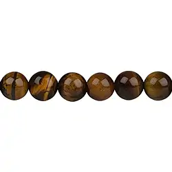 141530101020 String Beads, Tiger's Eye, 12mm | wholesaler gems, healing stones & jewelry
