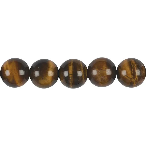 Rang de collier boules, Oeil-de-tigre, 14mm | Marco Schreier