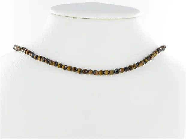 String Beads, Tiger's Eye, faceted, 04mm | wholesaler gems & healing stones