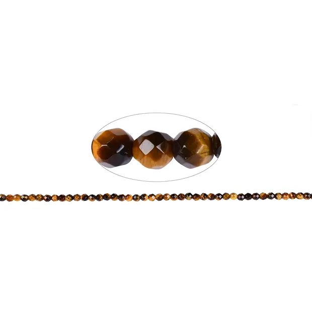 Strang Kugeln, Tigerauge, facettiert, 04mm | GH Edelsteine, Heilsteine & Schmuck