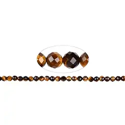 141530101720 String Beads, Tiger's Eye, faceted, 06mm | wholesaler gems & healing stones