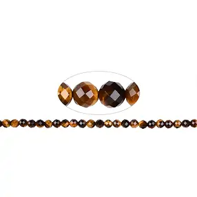 Rang de colliers boules, Oeil-de-tigre, à facettes, 06mm | Marco Schreier