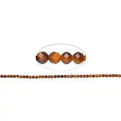 141530104825 String Beads, Tiger's Eye (gold), 03mm, faceted | gems, healing stones & jewelry