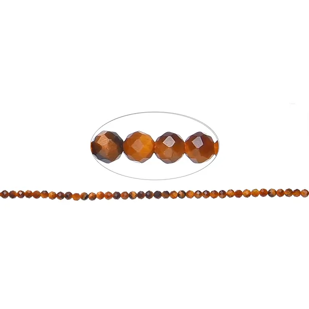 Cuentas de piedras preciosas, Ojo de tigre (Oro), 03mm, facetadas | Marco Schreier