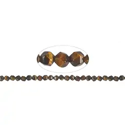 141530109120 Strang Kugeln, Tigerauge, facettiert (Starcut), 05-06mm | Marco Schreier