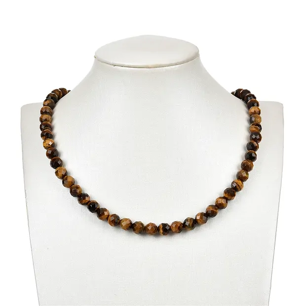 String Beads, Tiger's Eye (Gold), 07-08mm, faceted (39cm) | Marco Schreier