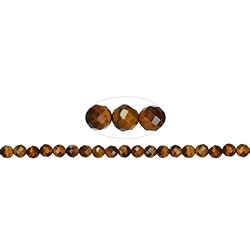 141530113120 Cuentas de piedras preciosas, Ojo de tigre (Oro), 07-08mm, facetadas (39cm) | Marco Schreier