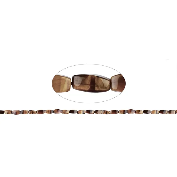 Twisted cuboid strand, Tiger's Eye, 13 x 06mm | wholesaler gems & healing stones