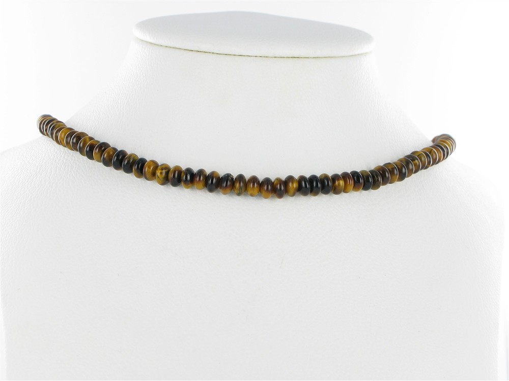 Button strand, Tiger's Eye, 04 x 06mm (39cm) | wholesaler gems & healing stones
