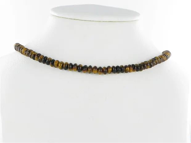 Collar de botones, Ojo de tigre, 04 x 06mm (39cm) | Marco Schreier