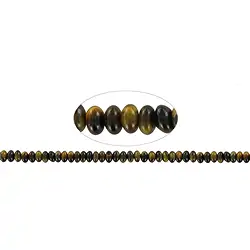 141530300220 Button strand, Tiger's Eye, 04 x 06mm (39cm) | wholesaler gems & healing stones