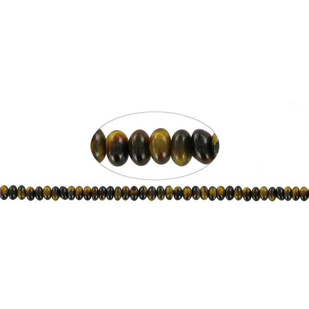 Strang Button, Tigerauge, 04 x 06mm (39cm) | GH Edelsteine, Heilsteine & Schmuck