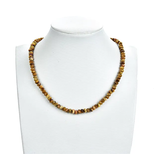 Filo di bottoni, Occhio di tigre (giallo), sfaccettato, 05 x 08 mm (38 cm) | Marco Schreier