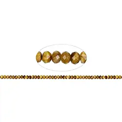 141530300723 Filo di bottoni, Occhio di tigre (giallo), sfaccettato, 05 x 08 mm (38 cm) | Marco Schreier