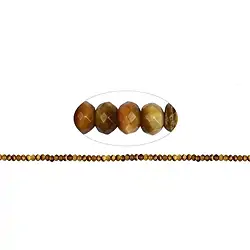 141530304523 Strang Button, Tigerauge (gelb), facettiert, 03 x 08mm | Marco Schreier