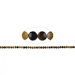 141530327120 Strand Coin, Tiger's Eye (gold), 06mm, faceted (39cm) | Marco Schreier